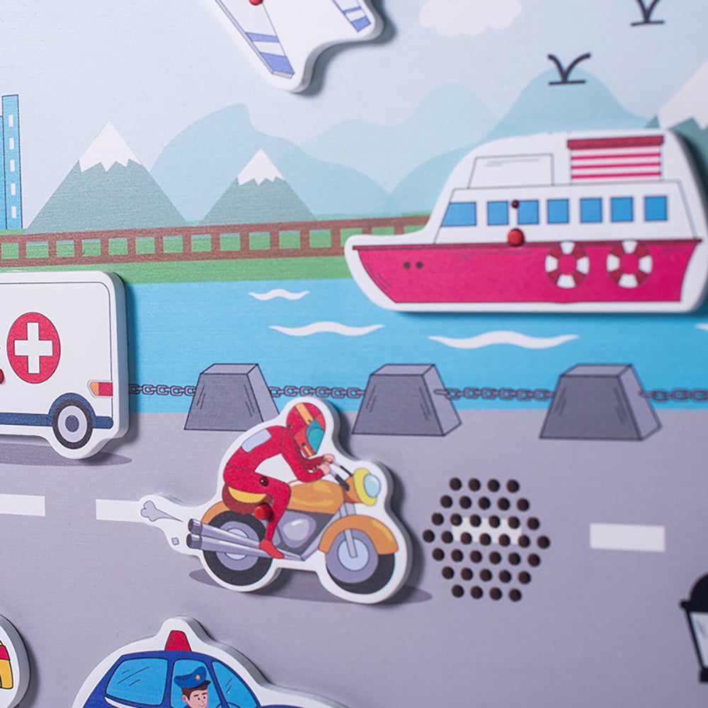 Horn Sounds wall panel by Eduplay – builds cause-and-effect understanding and language skills