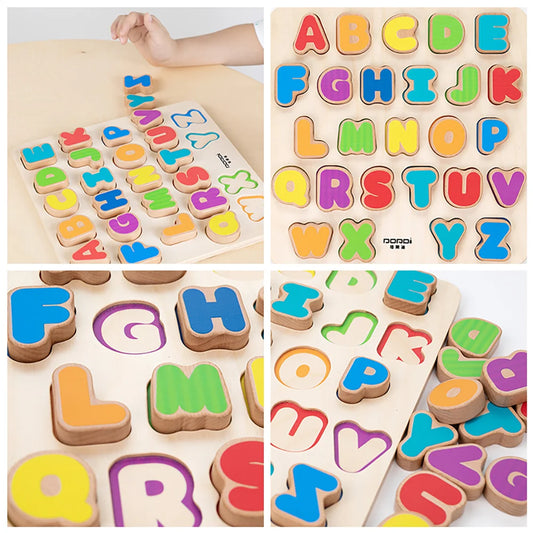 Alphabet Puzzle wooden tabletop toy by Eduplay – builds language and memory recall skills