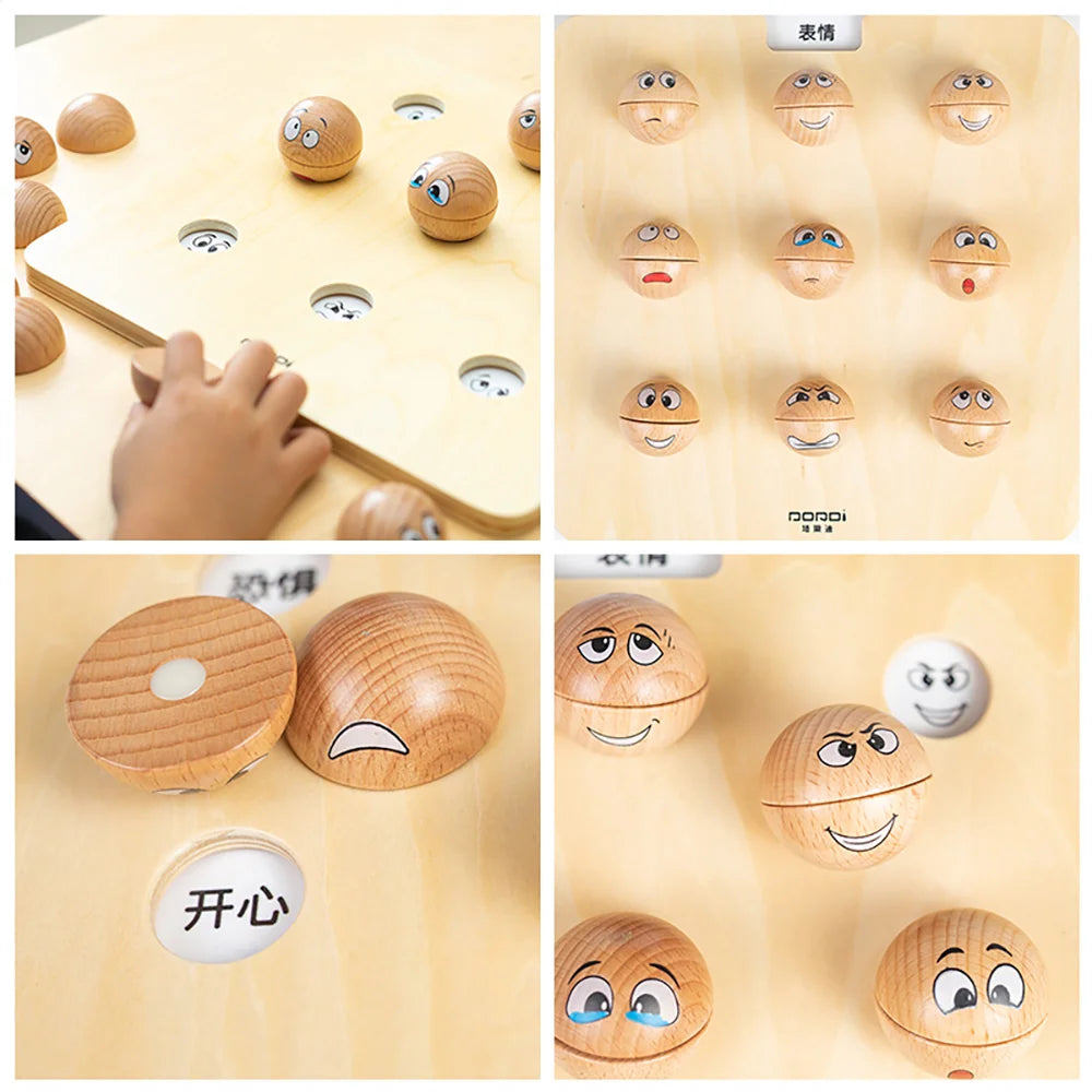 Emoji Balls Pairing wooden toy by Eduplay – builds fine motor skills and memory recall