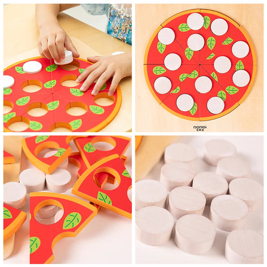 Pizza Puzzle wooden toy by Eduplay – builds early math and fine motor skills
