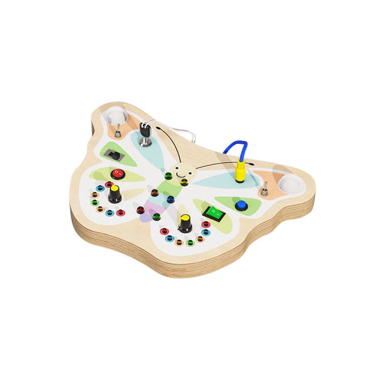 Butterfly Busy Board by Eduplay – builds fine motor skills and cause-and-effect understanding