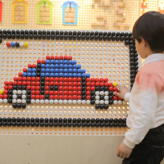 Versatile Insertion Bead wall panel by Eduplay – builds early math and fine motor skills