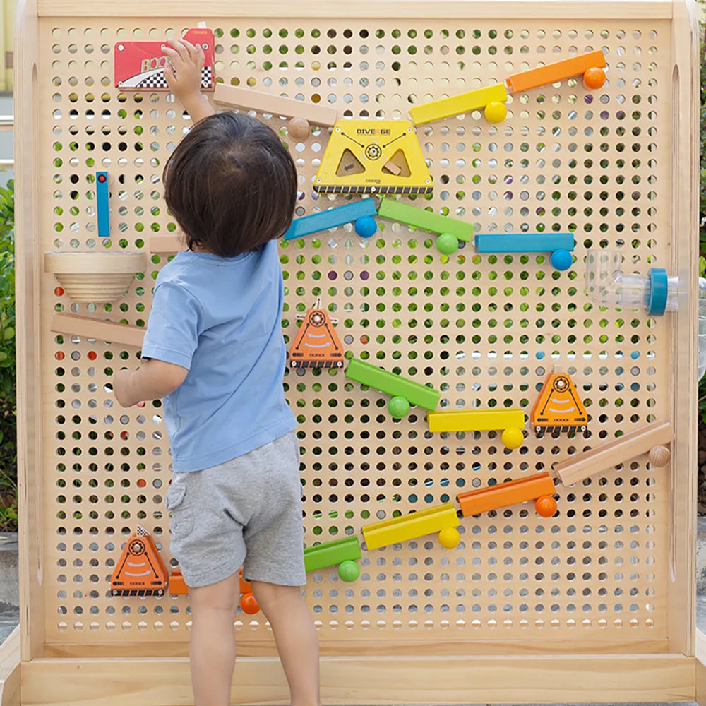 Mobile Rack with Hole Board accessory by Eduplay – rolling storage rack for the modular wall system