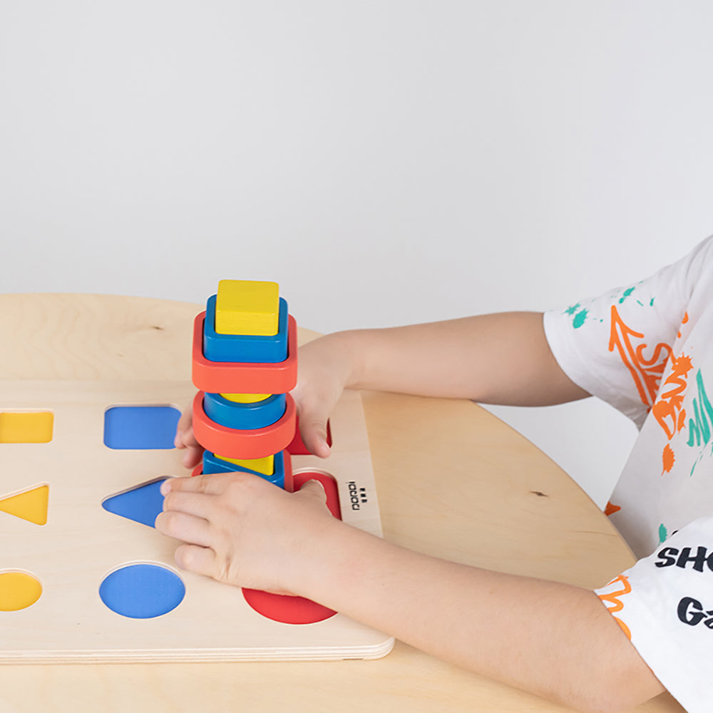 Geometry Stacking Tower by Eduplay – builds spatial reasoning and fine motor skills