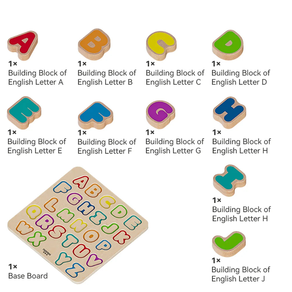 Alphabet Puzzle wooden tabletop toy by Eduplay – builds language and memory recall skills