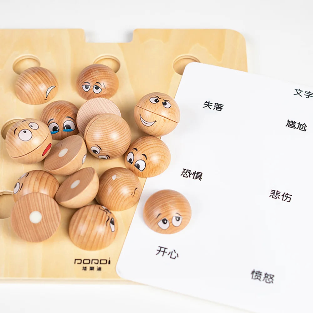 Emoji Balls Pairing wooden toy by Eduplay – builds fine motor skills and memory recall