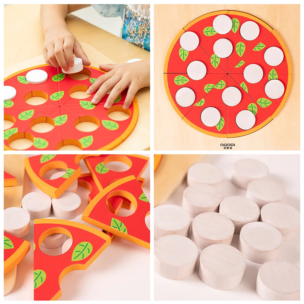 Pizza Puzzle wooden toy by Eduplay – builds early math and fine motor skills