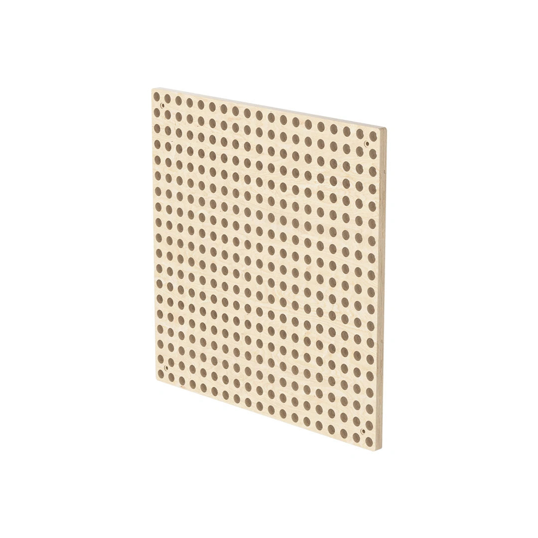 Orifice Plate wall system base panel by Eduplay – FSC-certified birch foundation for add-on tiles