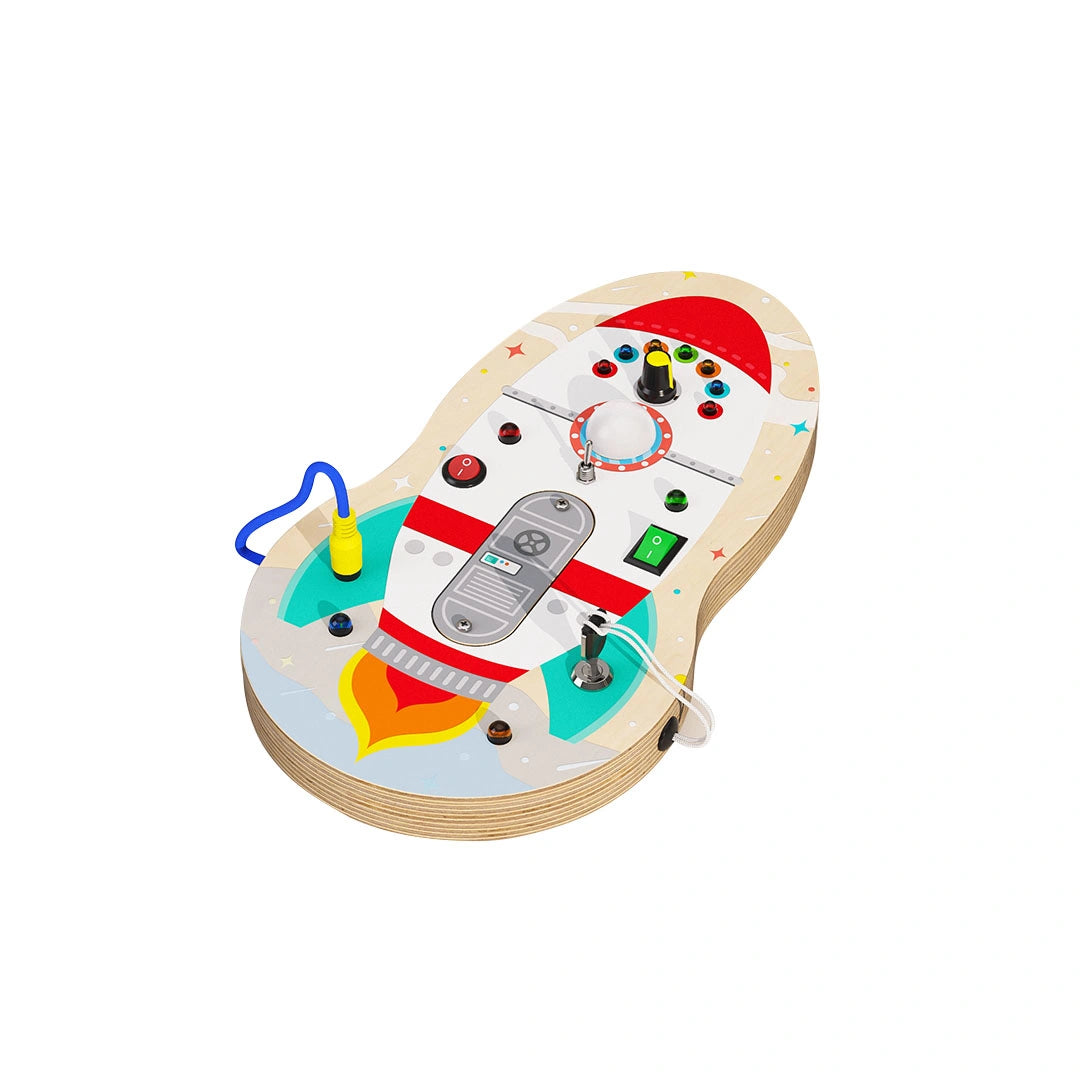 Rocket Busy Board by Eduplay – builds fine motor skills and cause-and-effect understanding